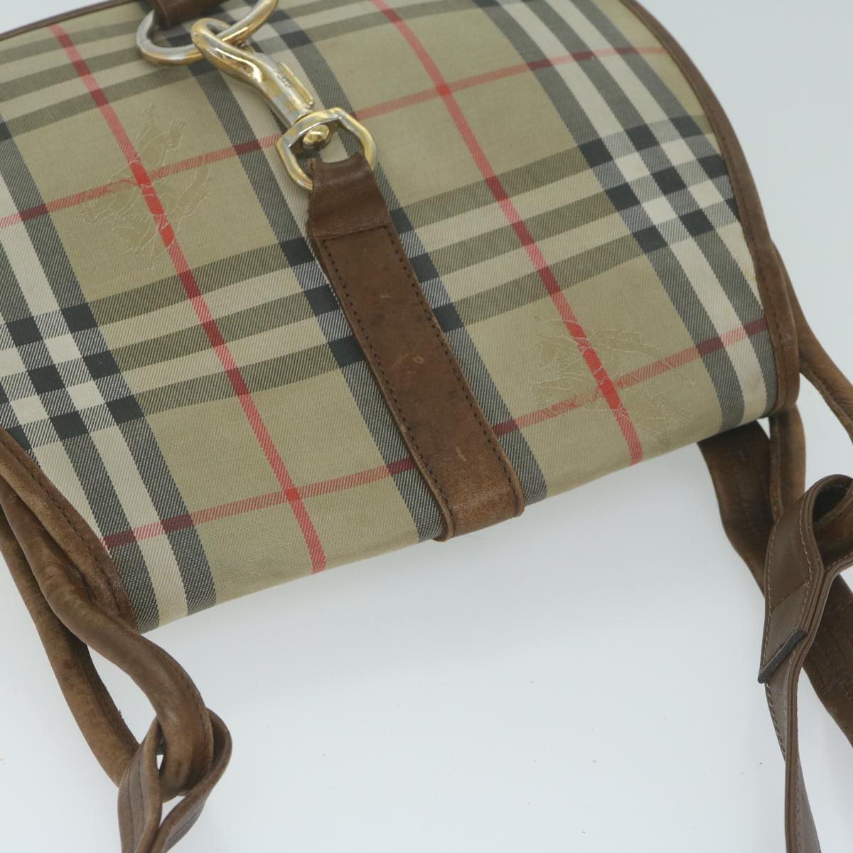 Burberrys Nova Check Shoulder Bag Canvas Beige Auth ep3198