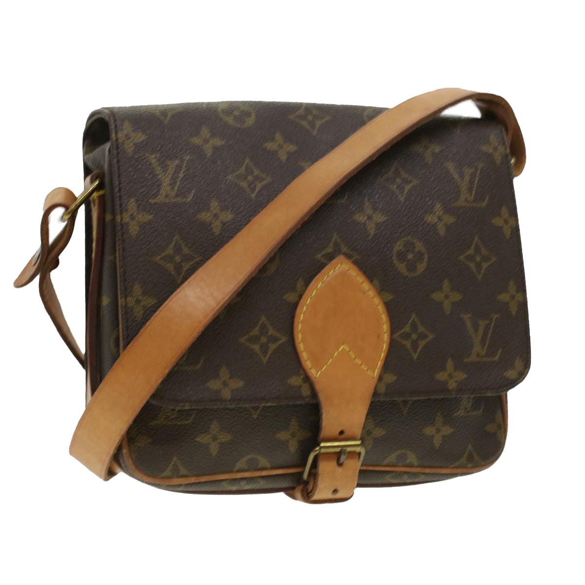 LOUIS VUITTON Monogram Cartouchiere MM Shoulder Bag M51253 LV Auth ep365