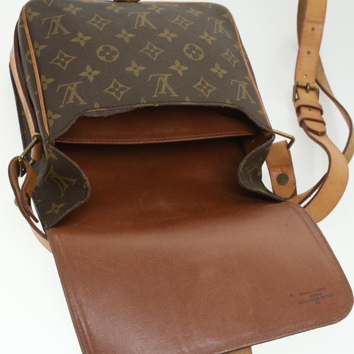 LOUIS VUITTON Monogram Cartouchiere MM Shoulder Bag M51253 LV Auth ep365