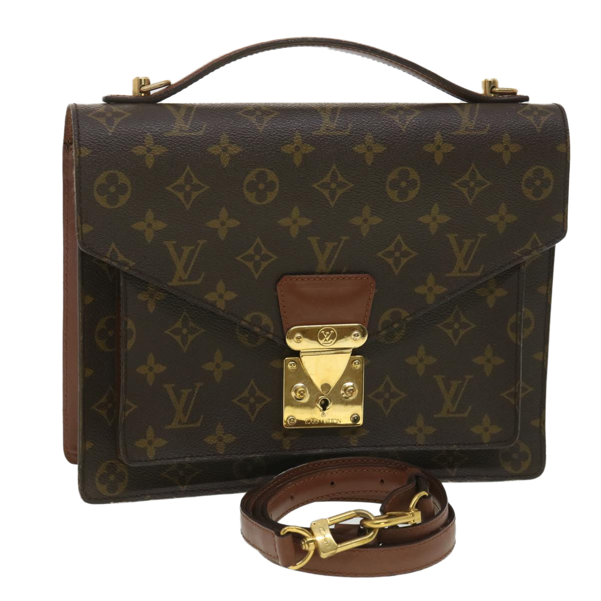 LOUIS VUITTON Monogram Monceau Hand Bag 2way M51185 LV Auth ep442