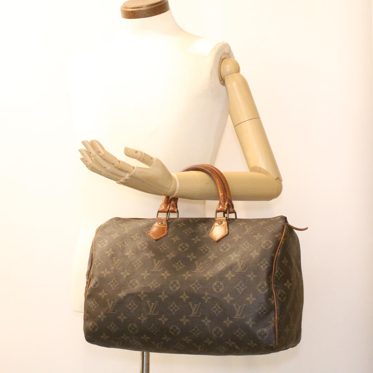 LOUIS VUITTON Monogram Speedy 35 Hand Bag M41524 LV Auth ep482