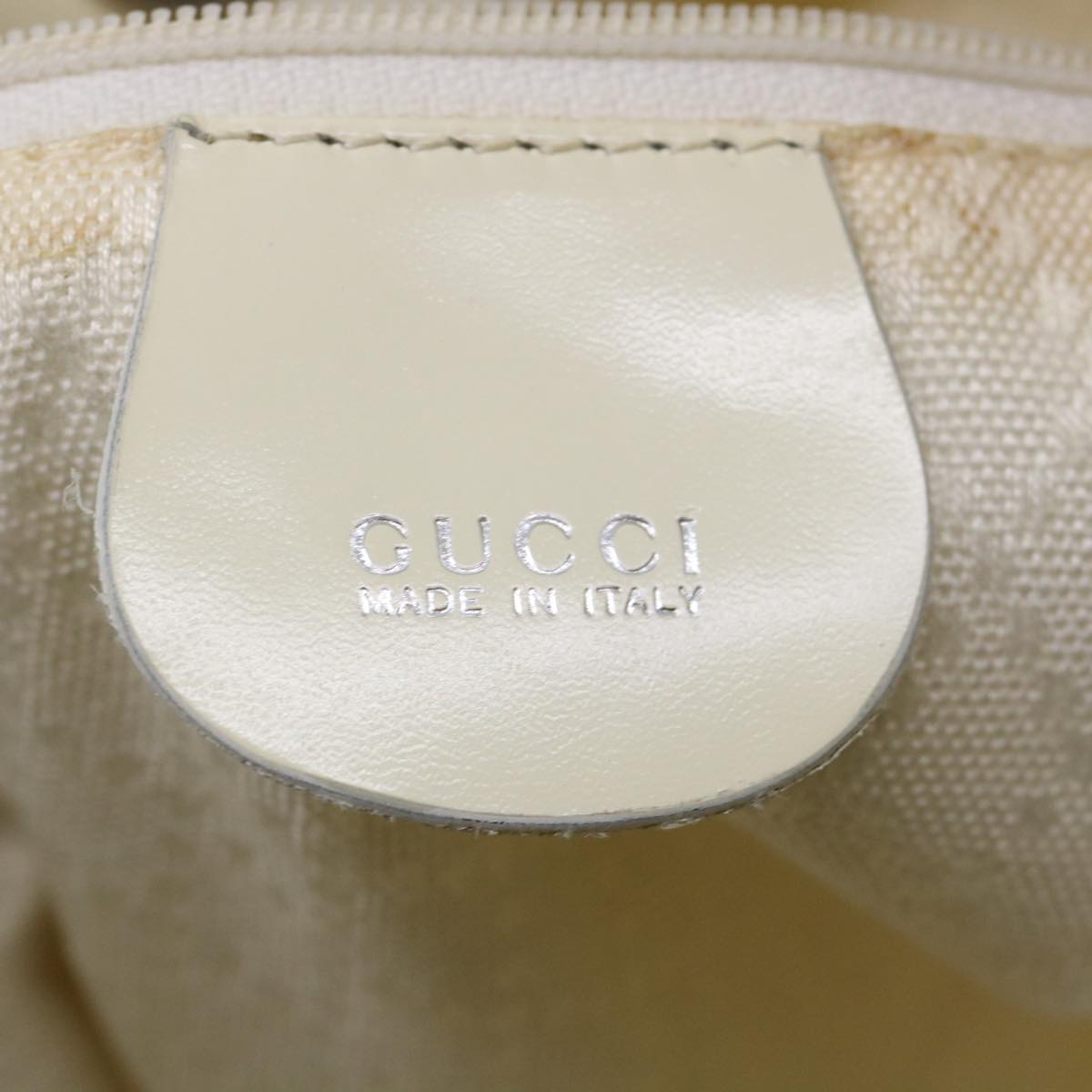 GUCCI Bamboo Shoulder Bag Canvas 2way White 1577 Auth ep700