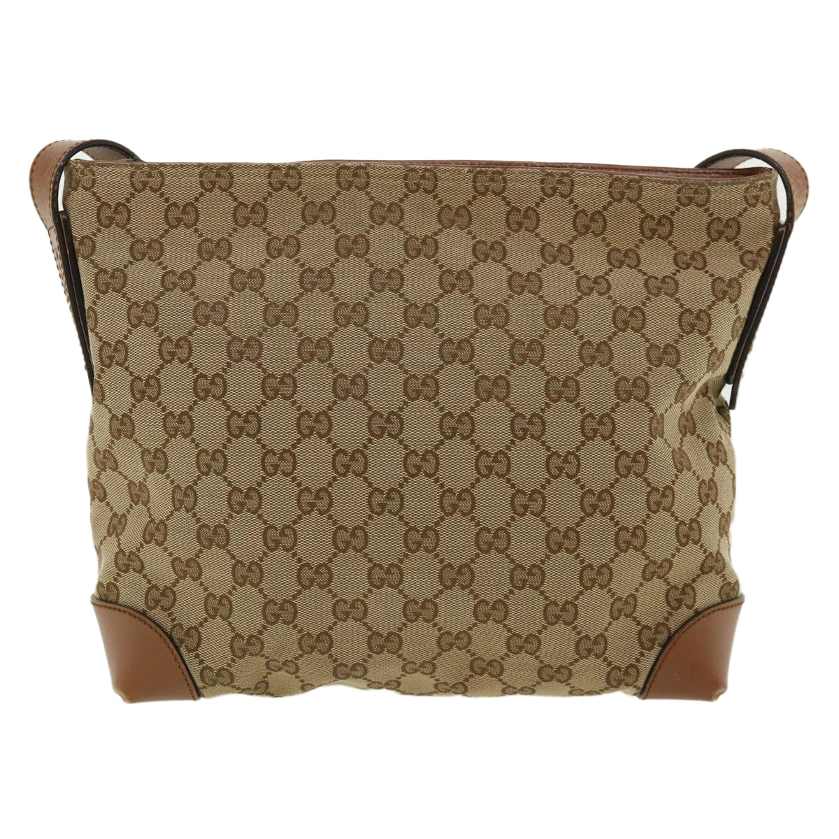 GUCCI Web Sherry Line GG Canvas Shoulder Bag Beige Brown Green 337598 Auth ep701 - 0