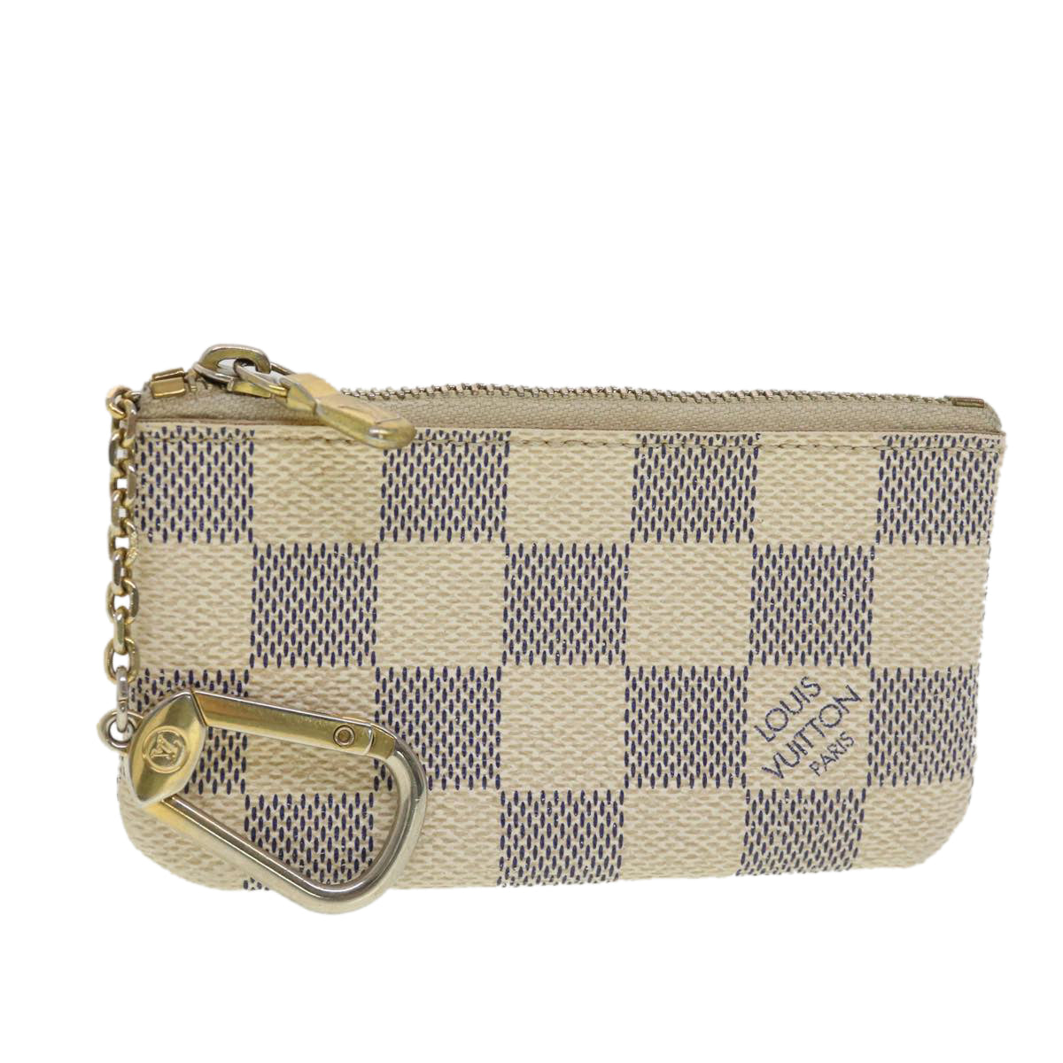 LOUIS VUITTON Damier Azur Pochette Cles Coin Purse N62659 LV Auth ep780