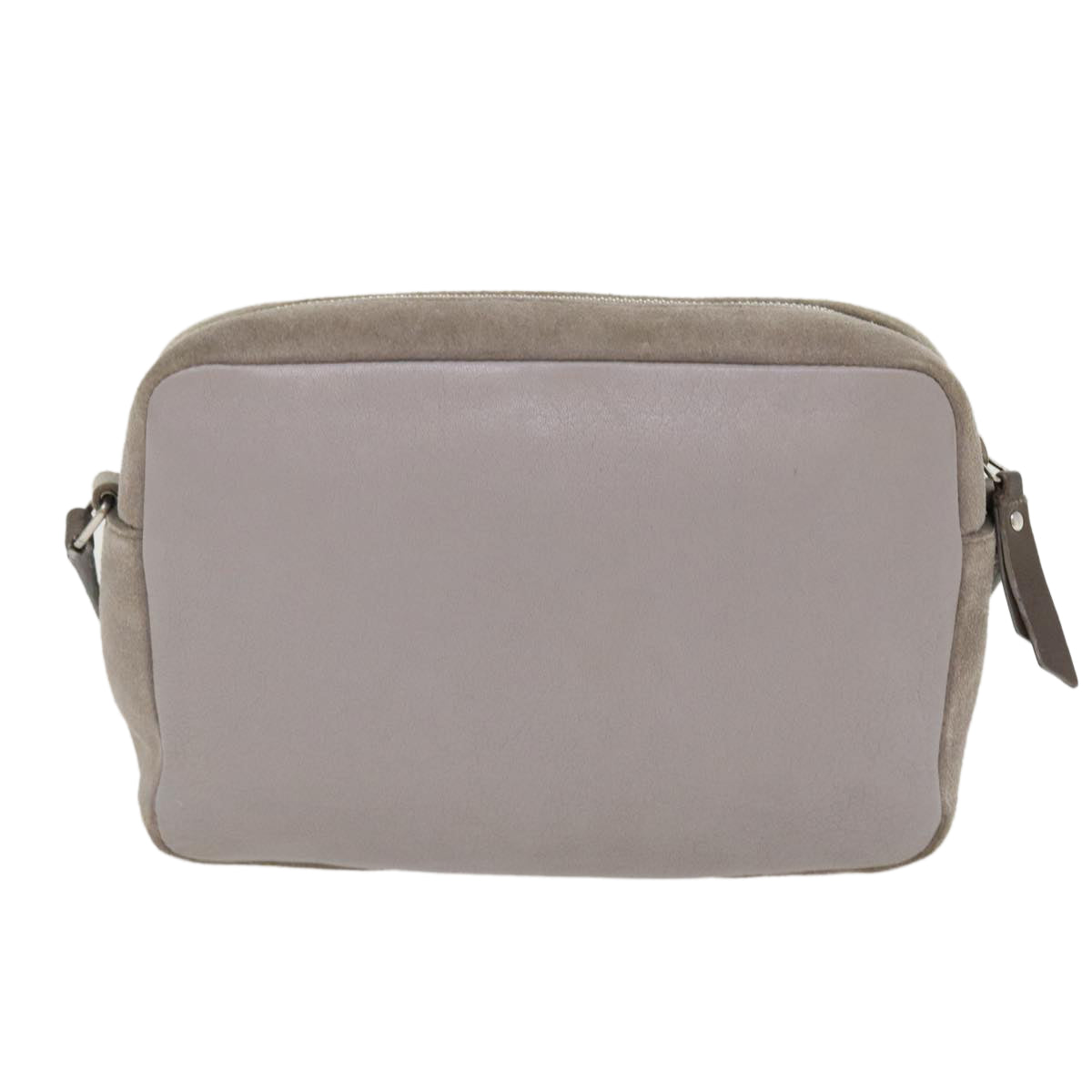 SAINT LAURENT Shoulder Bag Suede Leather Gray Auth ep783 - 0