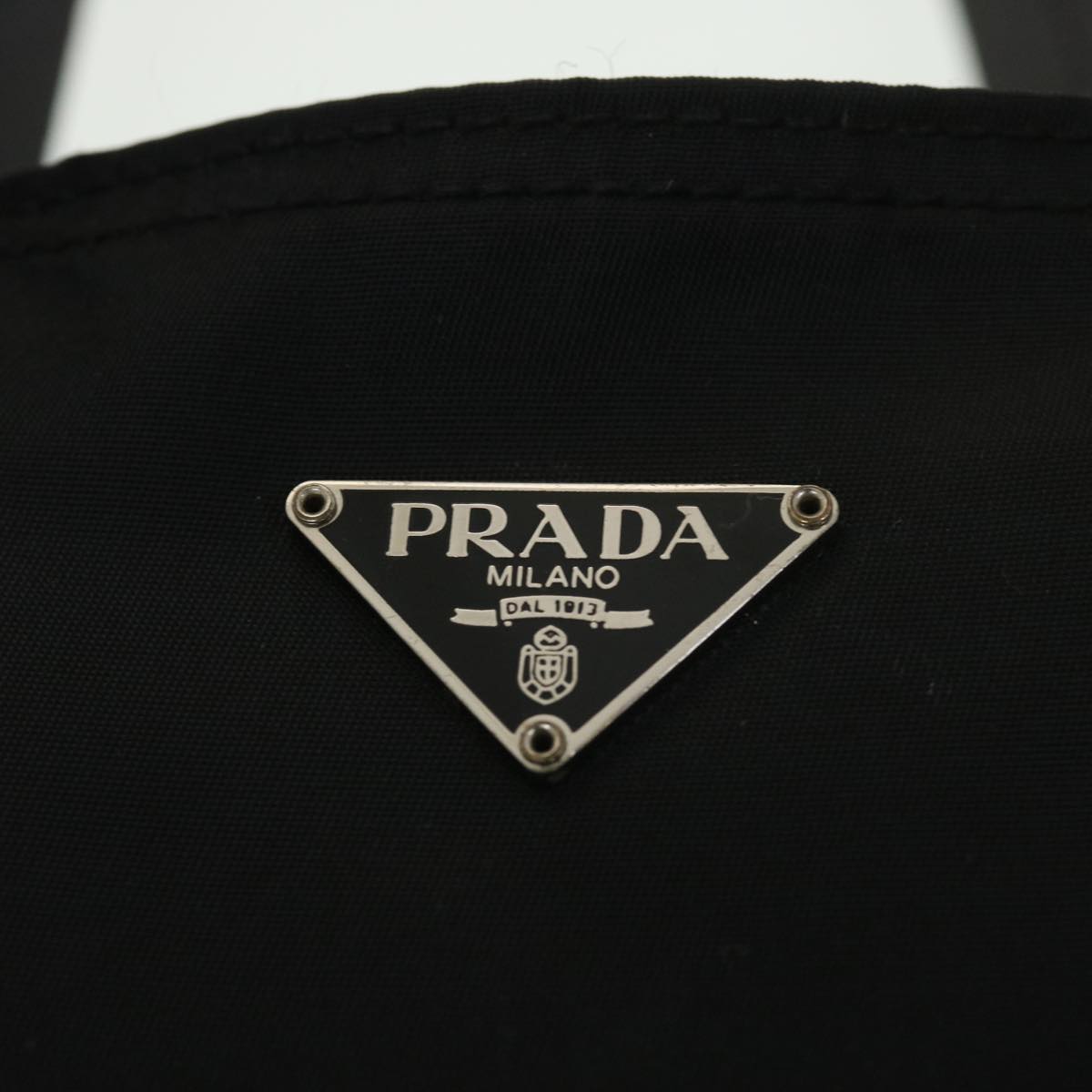 PRADA Hand Bag Nylon Black Auth ep814