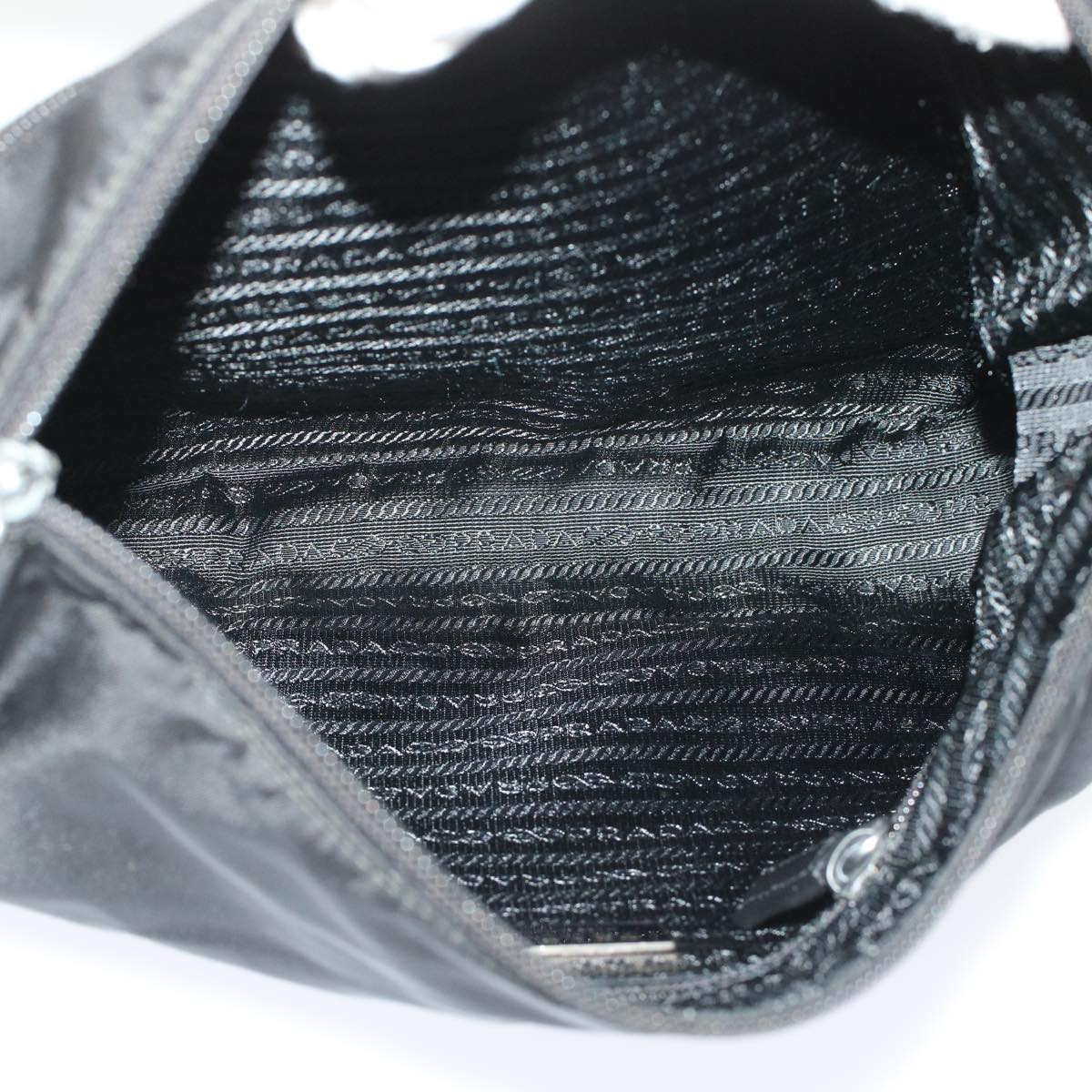 PRADA Shoulder Bag Nylon Leather Black Auth ep827