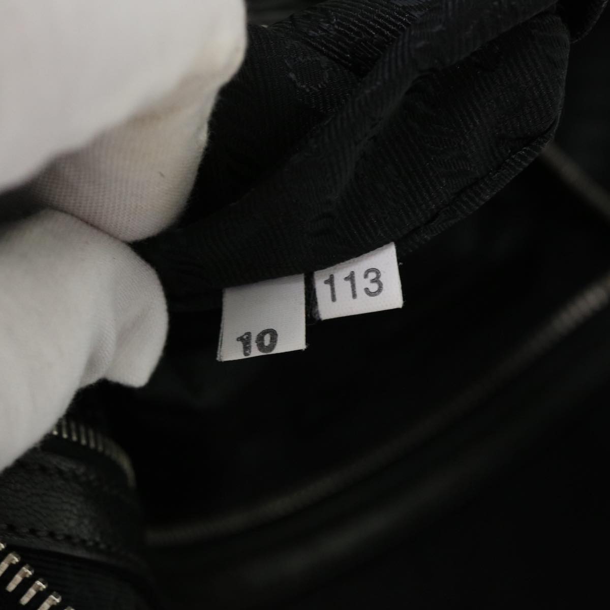 PRADA Tote Bag Leather Black Auth ep871