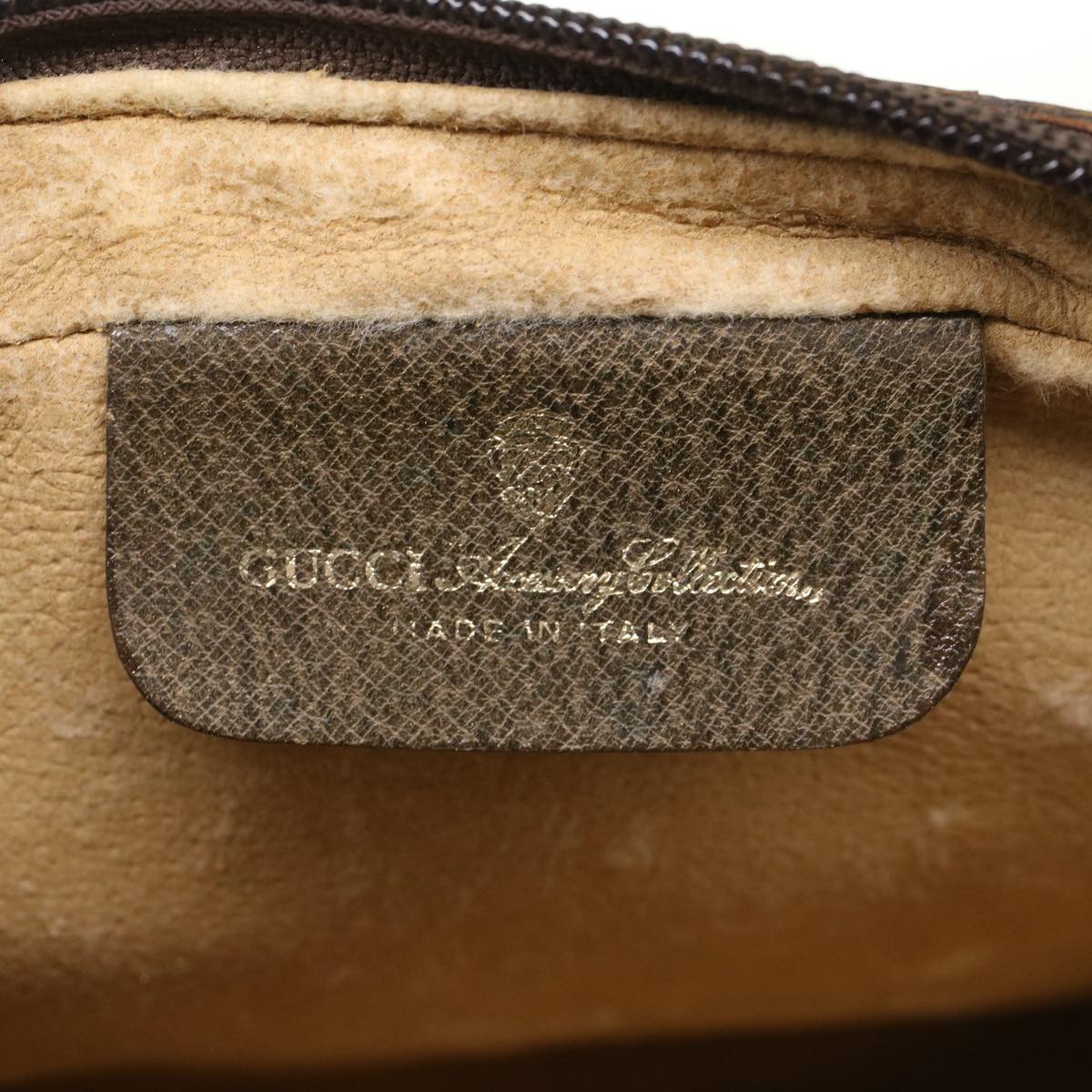 GUCCI GG Canvas Web Sherry Line Clutch Bag PVC Leather Beige Red Auth ep886