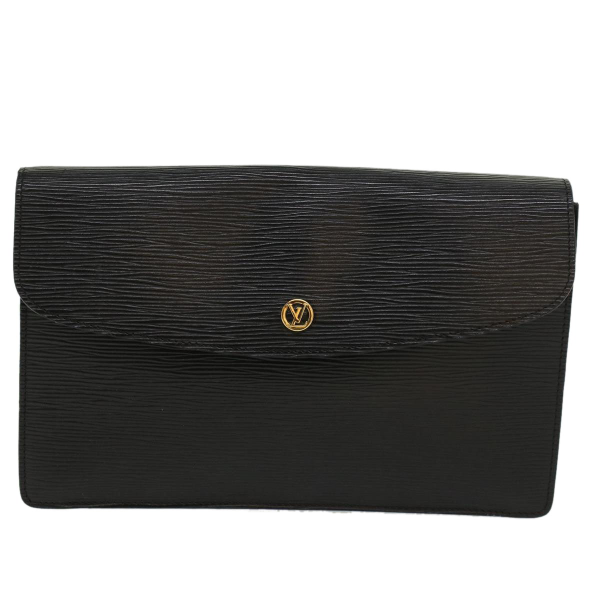 LOUIS VUITTON Epi Montaigne 27 Clutch Bag Black M52652 LV Auth ep891