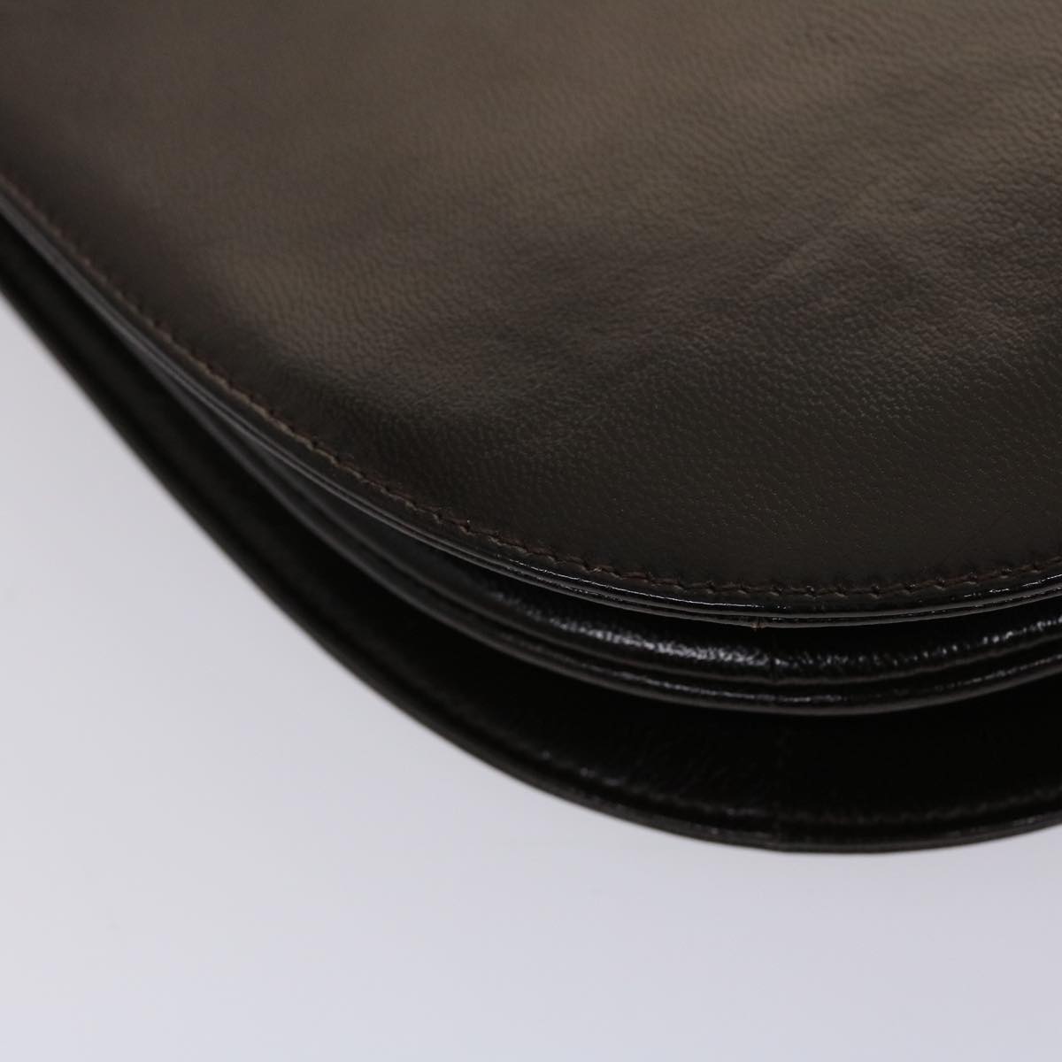 SAINT LAURENT Shoulder Bag Leather Brown Auth ep895