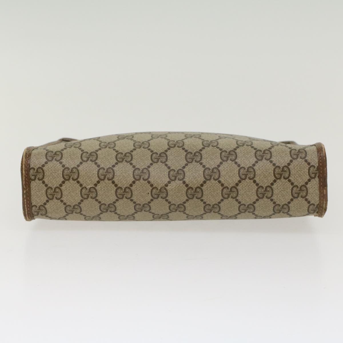 GUCCI GG Canvas Clutch Bag PVC Leather Beige Auth ep898