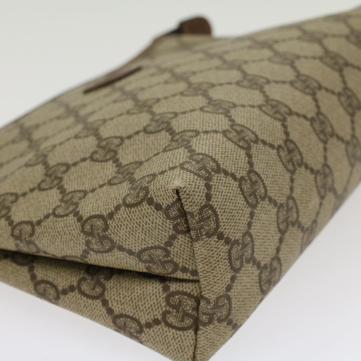 GUCCI GG Canvas Clutch Bag PVC Leather Beige 014•115•6088 4021 Auth ep901