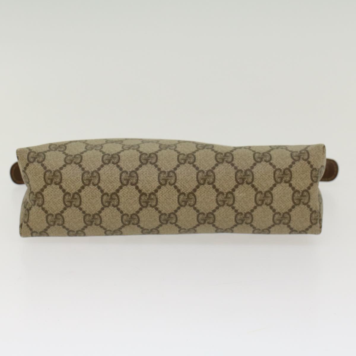 GUCCI GG Canvas Clutch Bag PVC Leather Beige 014•115•6088 4021 Auth ep901