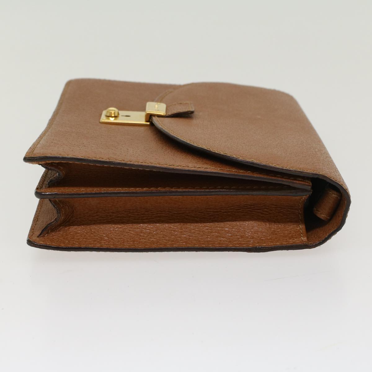 GUCCI Clutch Bag Leather Brown Auth ep904