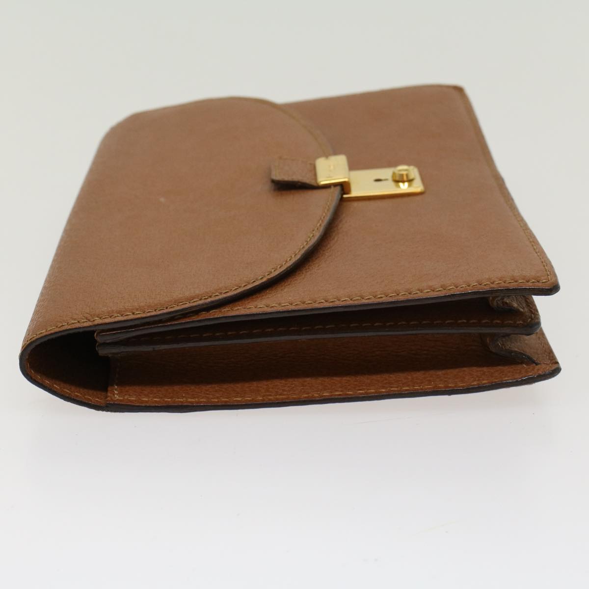 GUCCI Clutch Bag Leather Brown Auth ep904