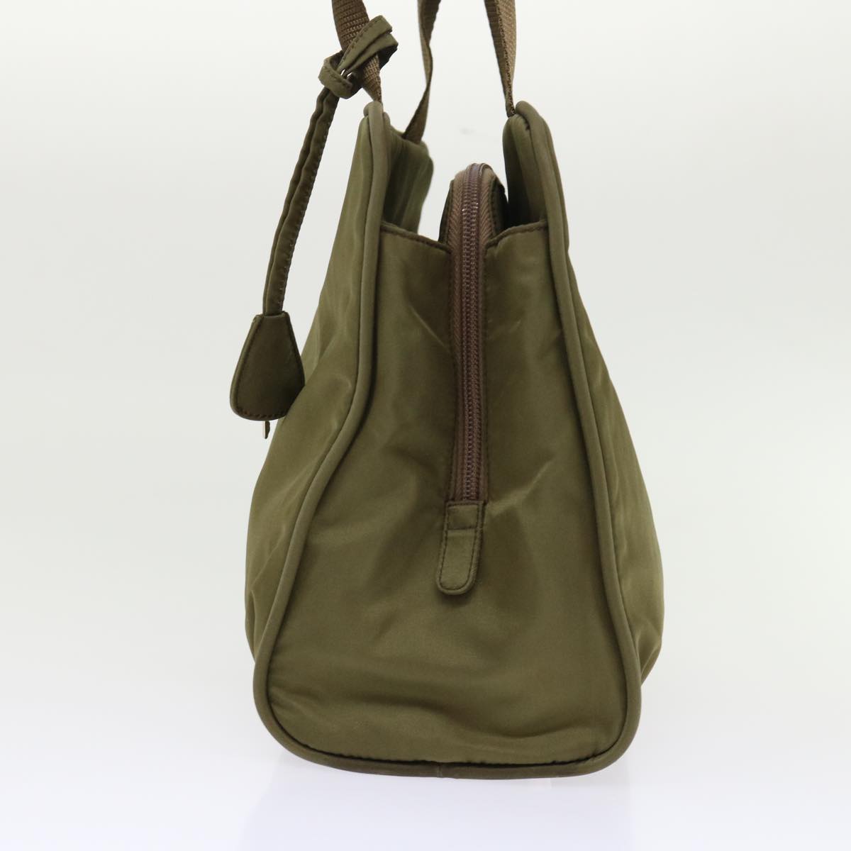 PRADA Hand Bag Nylon Khaki Auth ep918