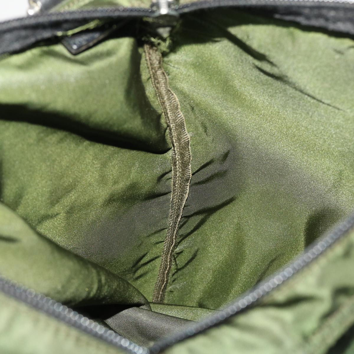 PRADA Shoulder Bag Nylon Green Auth ep924