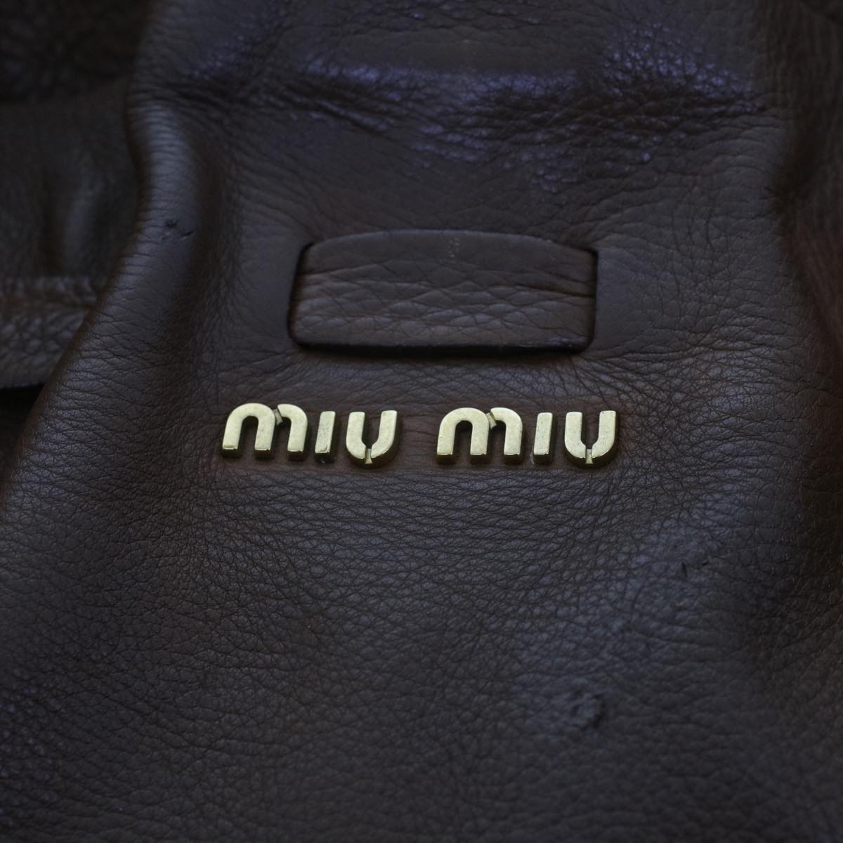 Miu Miu Shoulder Bag Leather Brown Auth ep936