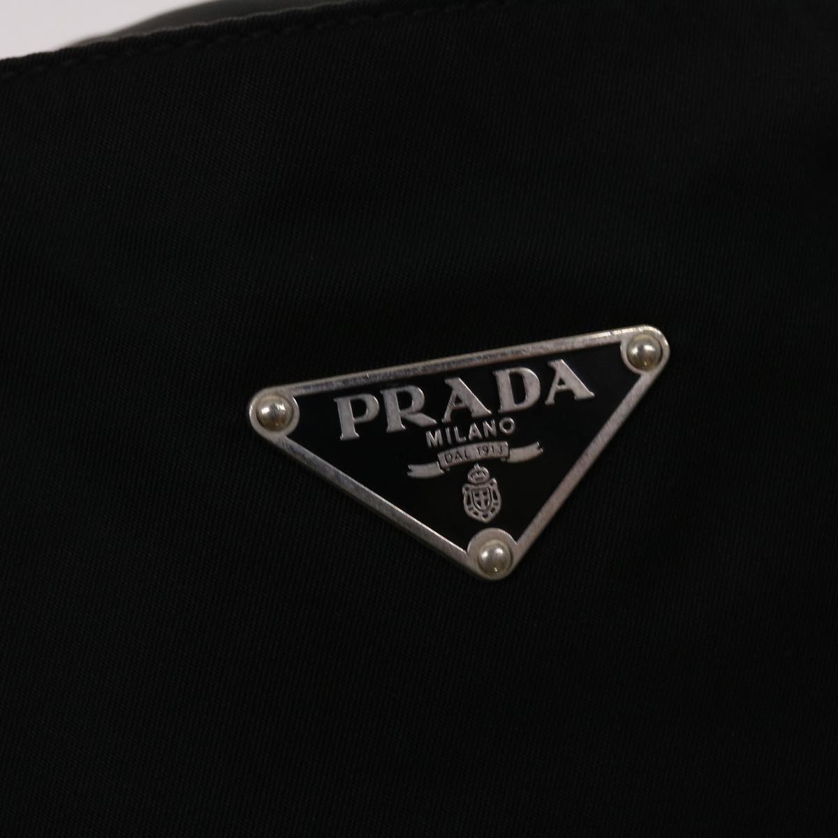 PRADA Hand Bag Nylon Leather Black Auth ep937