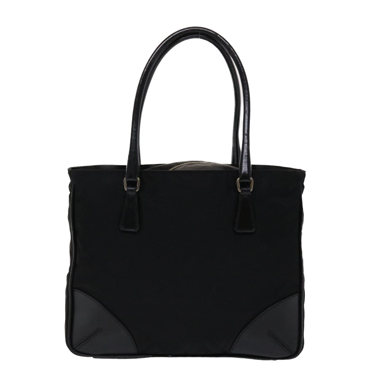 PRADA Hand Bag Nylon Leather Black Auth ep937 - 0
