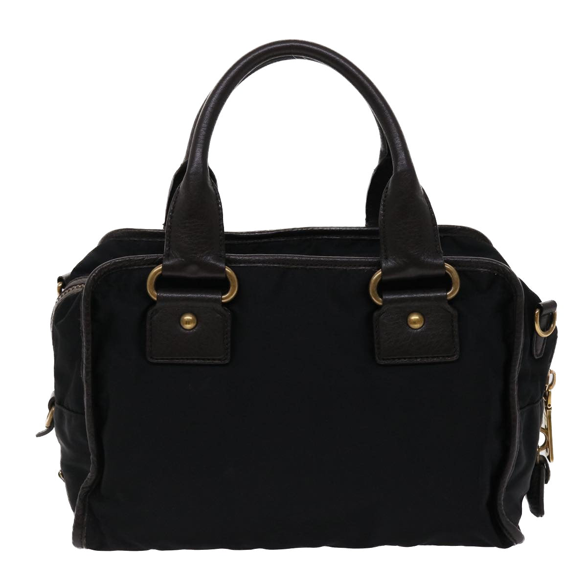 PRADA Hand Bag Nylon Leather 2way Shoulder Bag Black Auth ep939 - 0