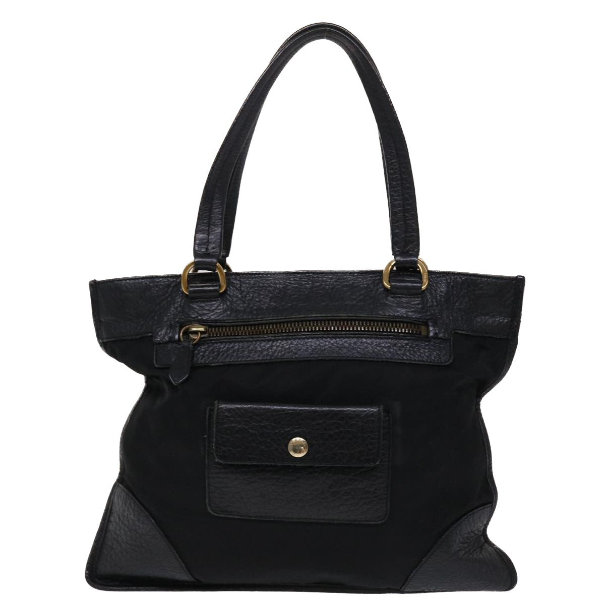 PRADA Shoulder Bag Nylon Leather Black Auth ep942 - 0