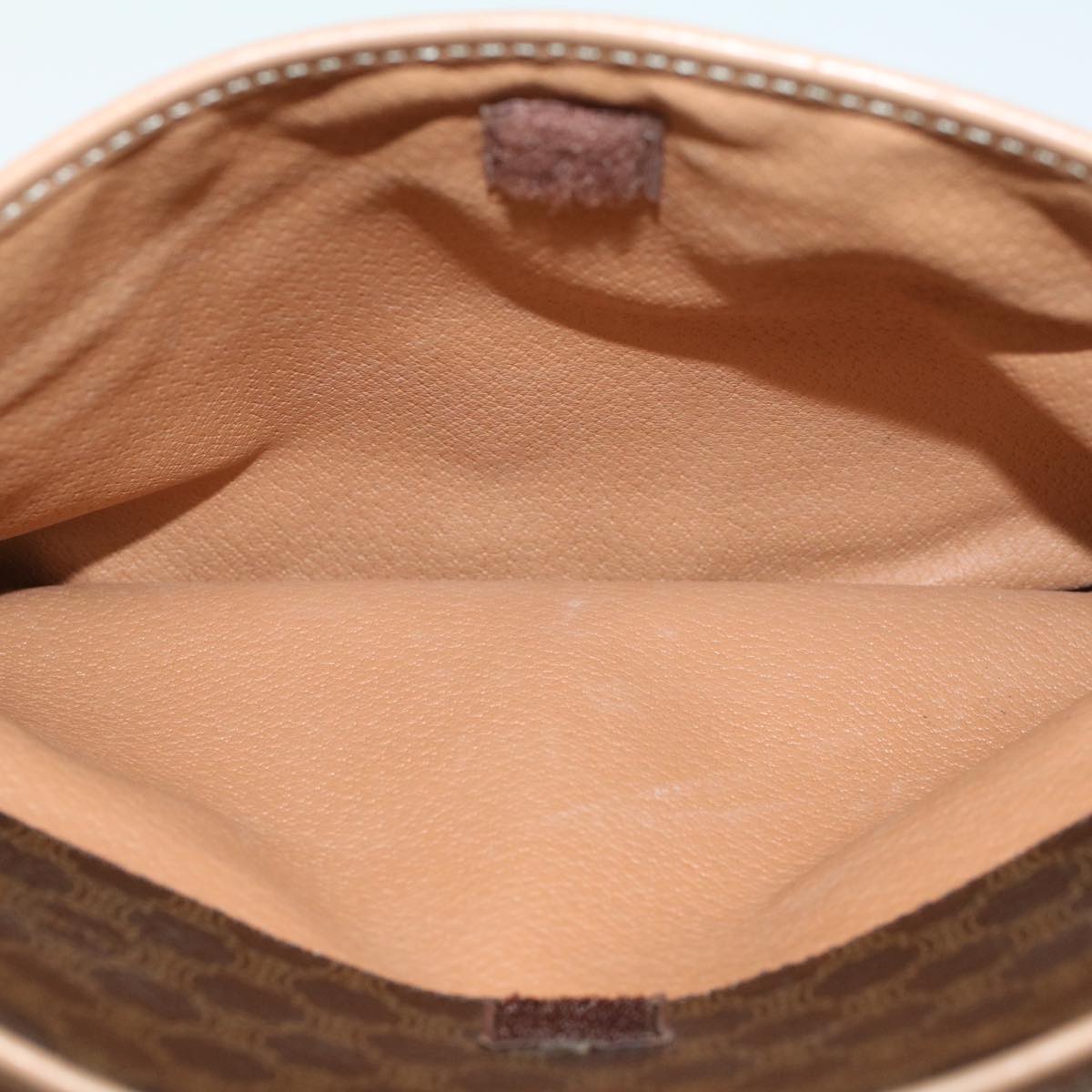 CELINE Macadam Canvas Clutch Bag PVC Leather Brown Auth ep963
