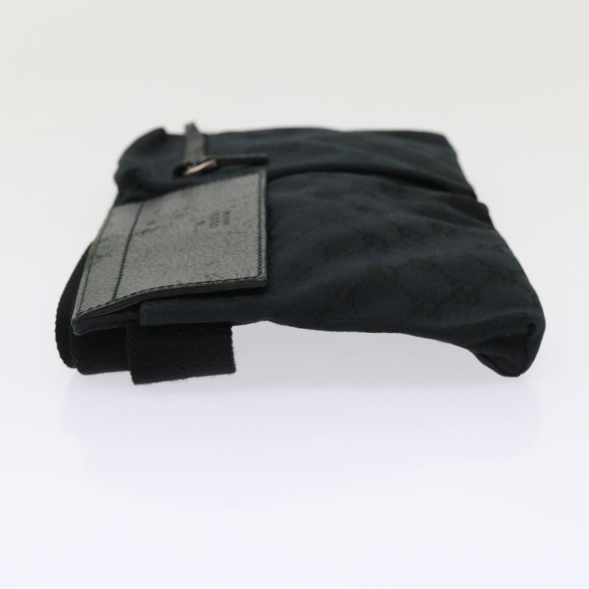 GUCCI GG Canvas Waist bag Leather Black 28566 Auth ep995