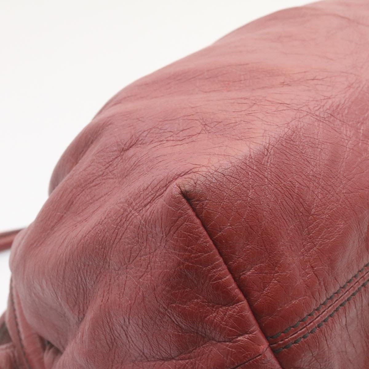 FENDI Tote Bag Leather Red Auth fm1108