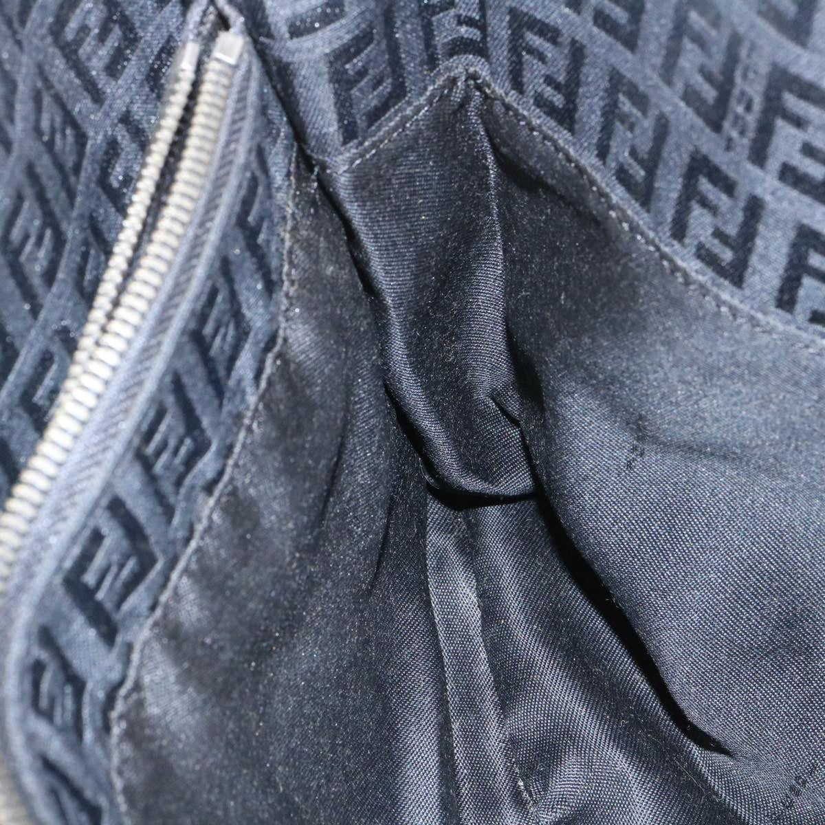FENDI Zucchino Canvas Hand Bag Black Auth fm1160