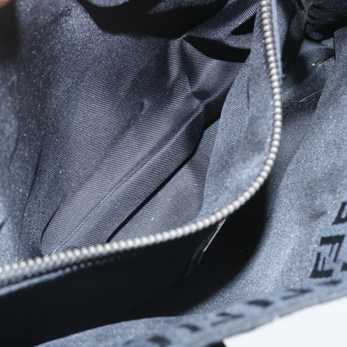 FENDI Zucchino Canvas Hand Bag Black Auth fm1160