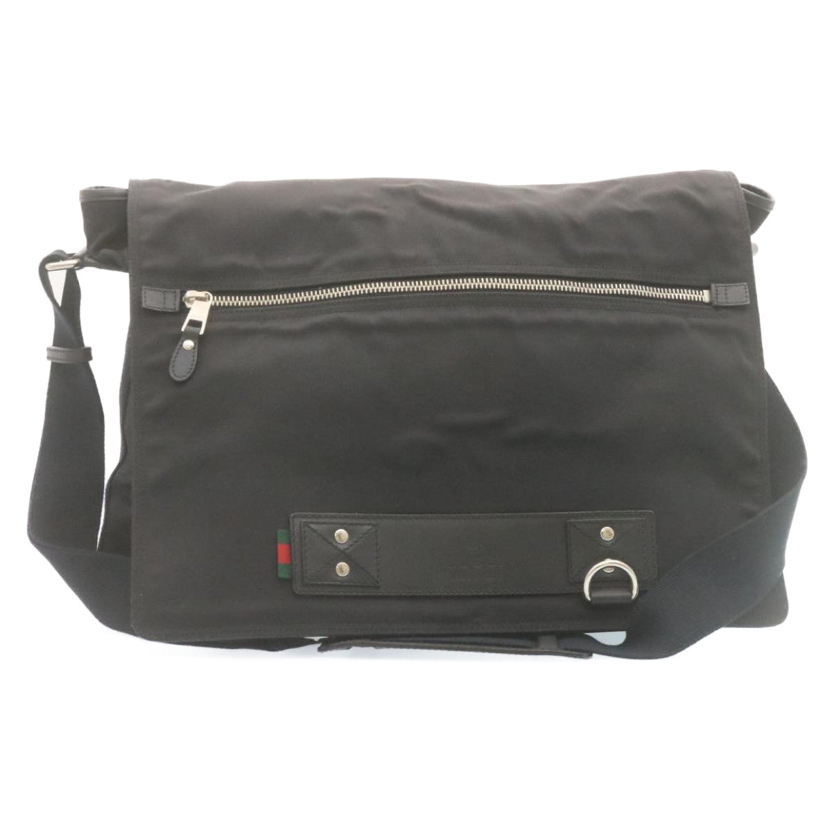 GUCCI Sherry Line Messenger Bag Shoulder Bag Nylon Black Auth fm1186