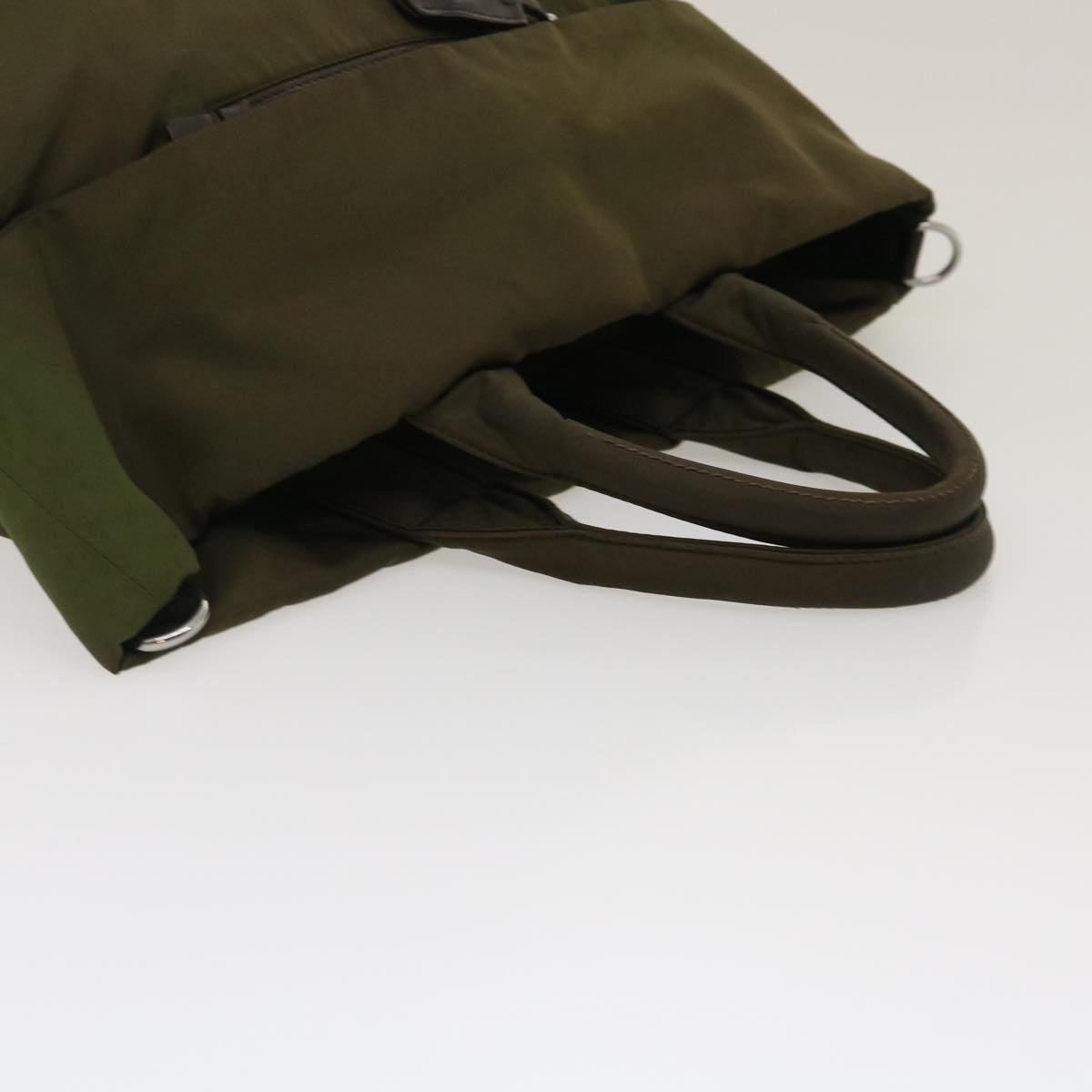 PRADA Hand Bag Nylon 2way Khaki Auth fm1303