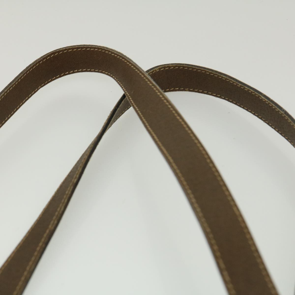 GUCCI GG Canvas Shoulder Bag PVC Leather Beige Auth fm1310
