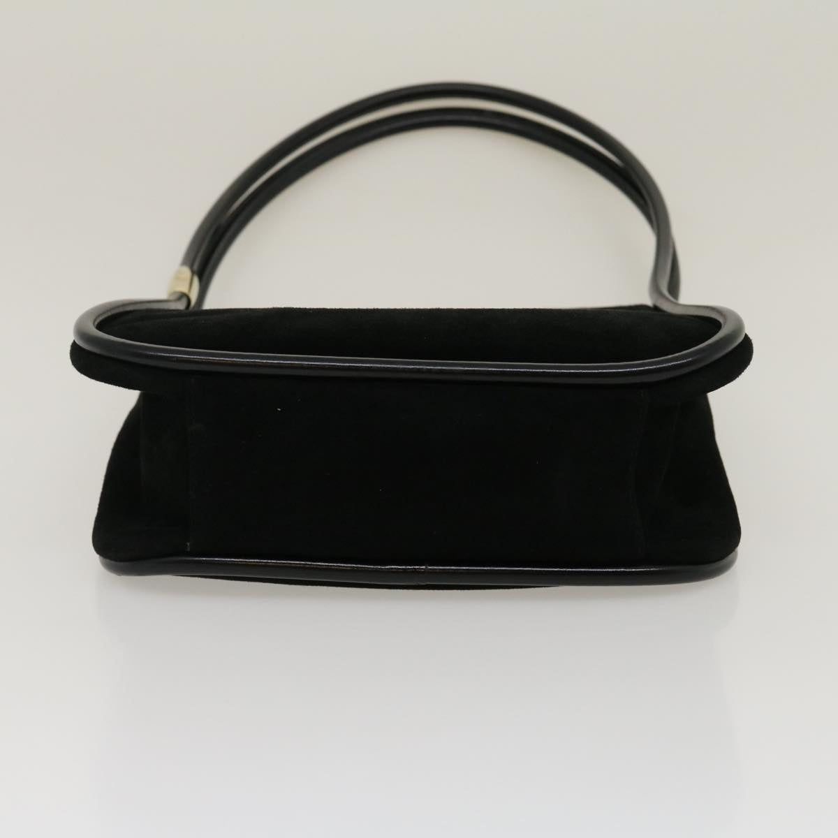 GUCCI Shoulder Bag Suede Leather Black Auth fm1455