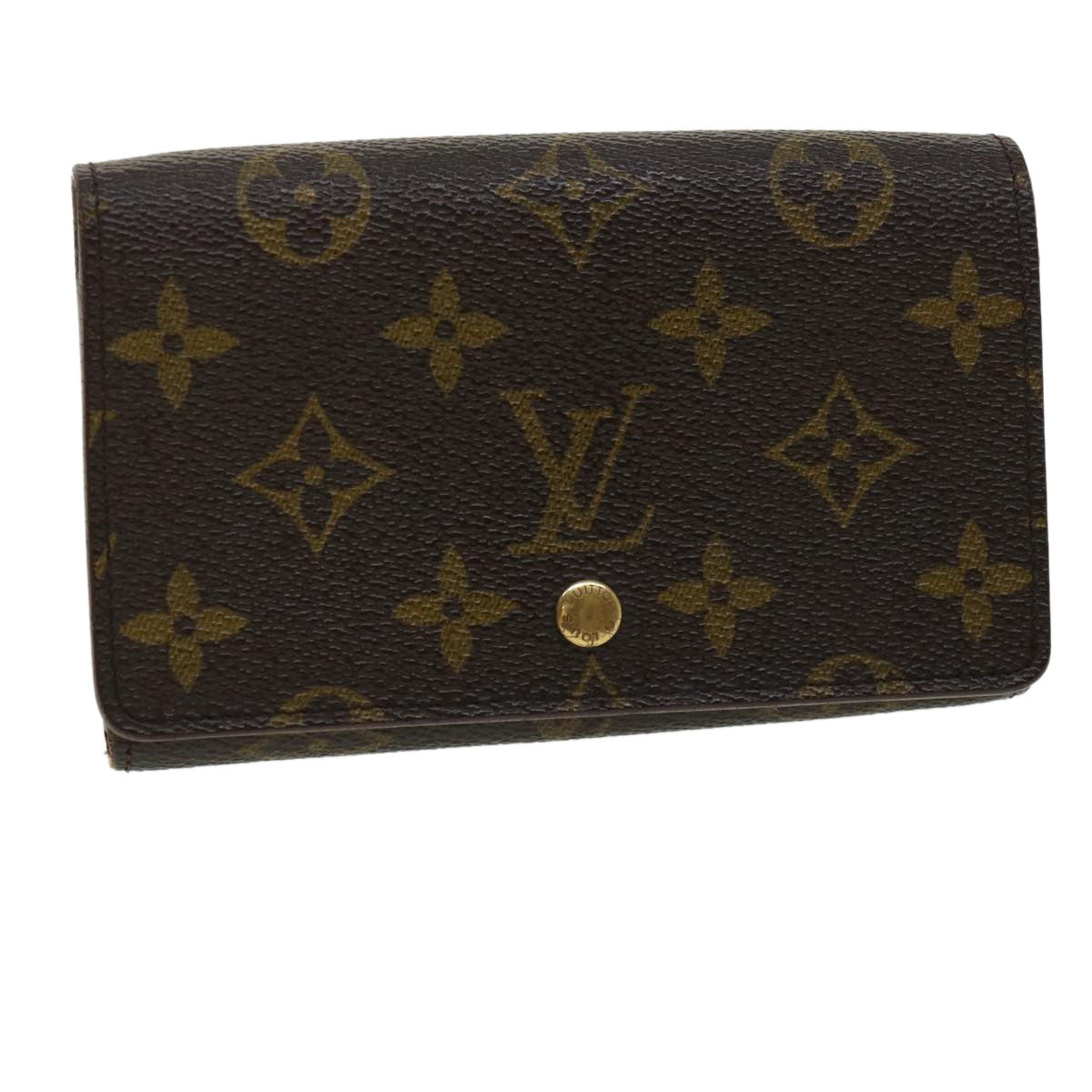 LOUIS VUITTON Monogram Porte Monnaie Billets Tresor Wallet M61730 LV Auth fm1620