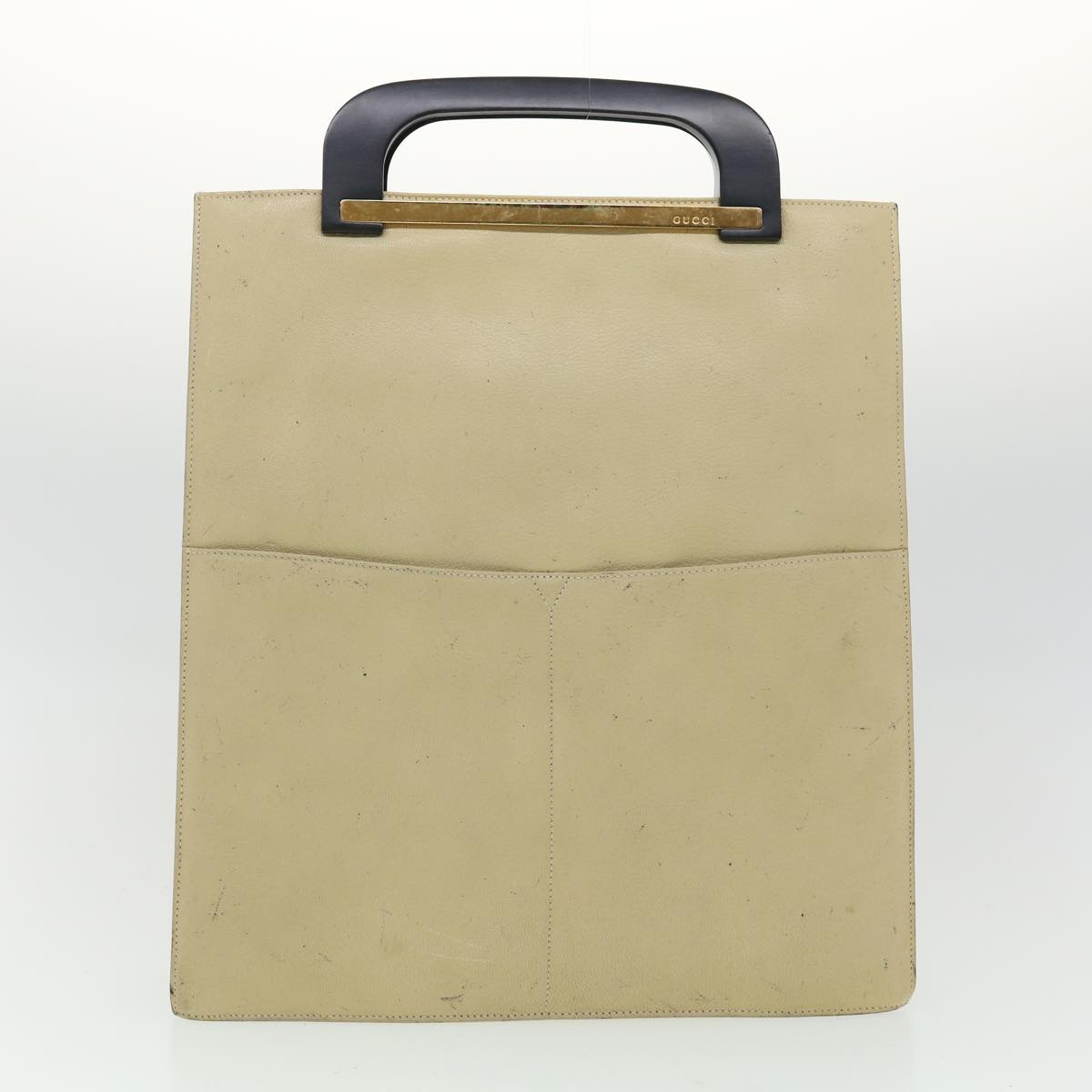 GUCCI Hand Bag Tote Bag Leather 4Set Beige Black Brown Auth fm1720 - 0