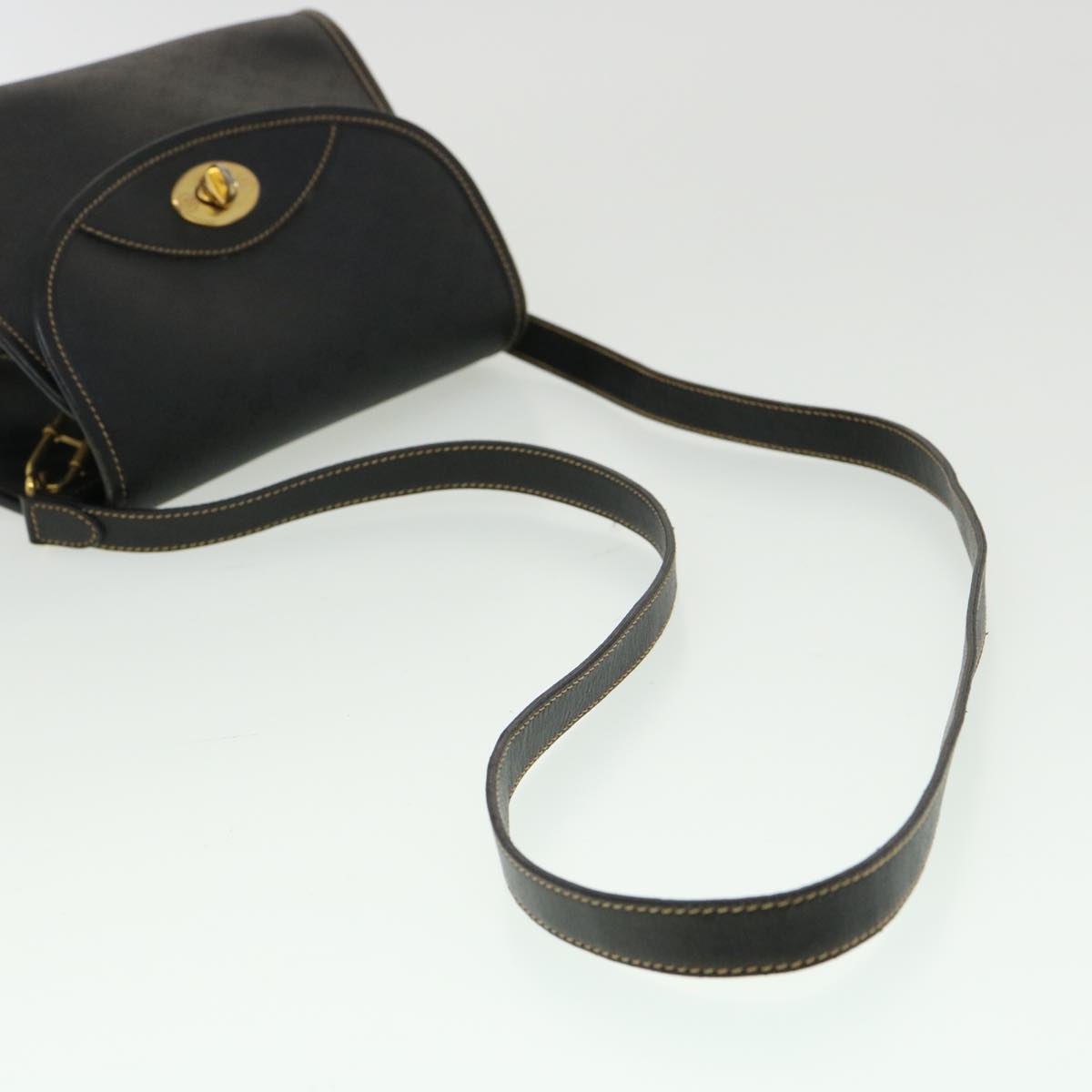 GUCCI Micro GG Canvas Turn Lock Shoulder Bag Black Auth fm1814