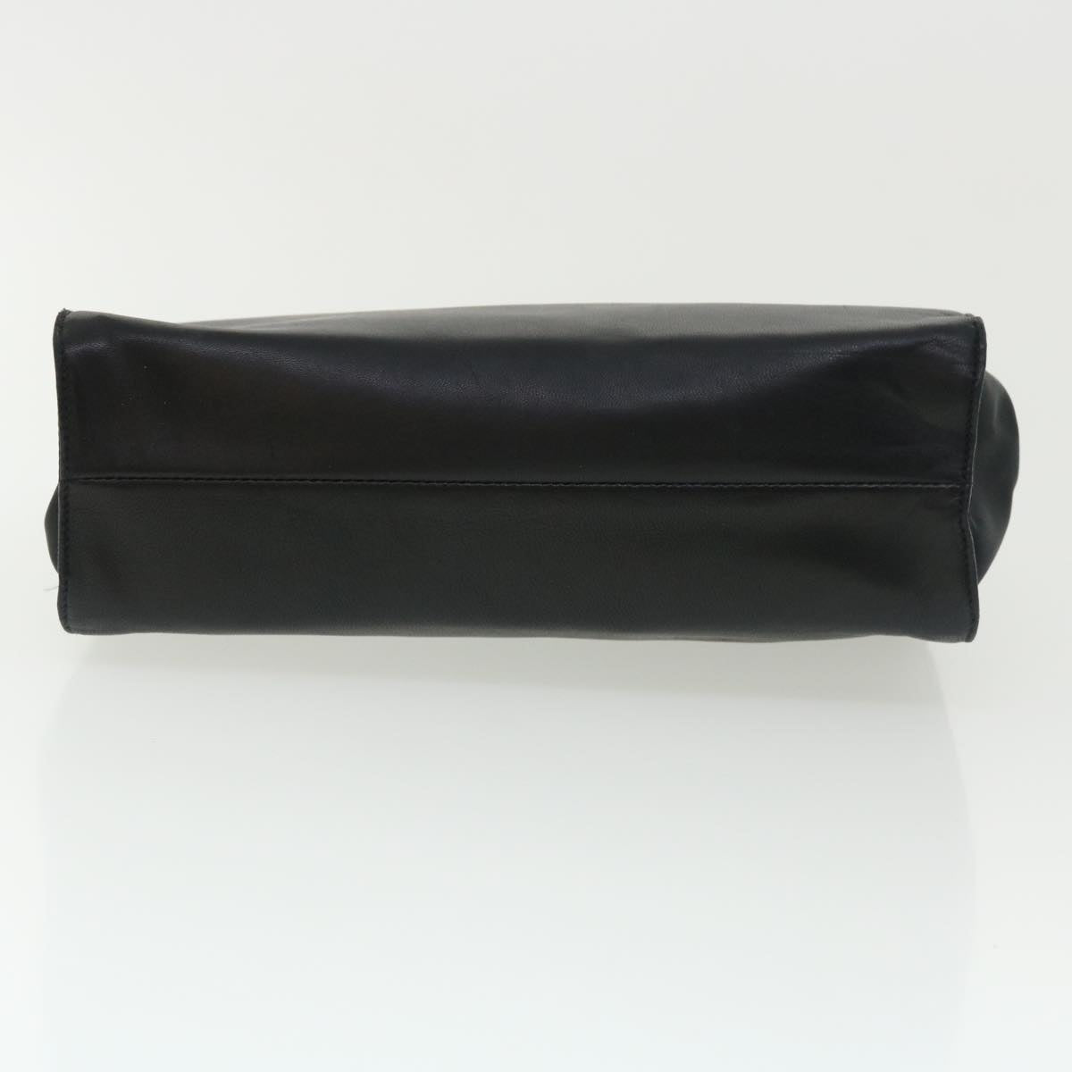 PRADA Hand Bag Leather Black Auth fm1909