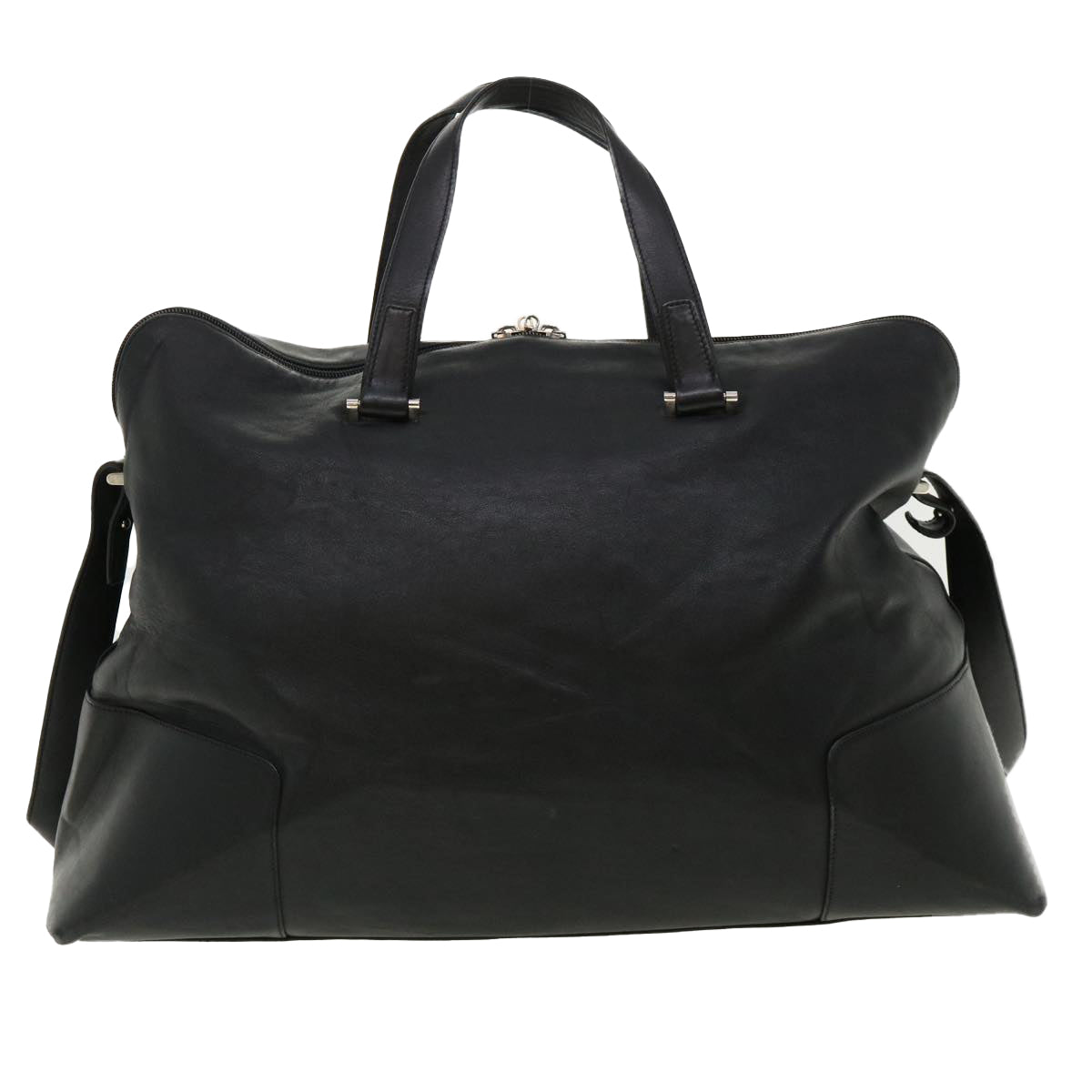 LOEWE anagram Boston Bag Leather 2way Black Auth fm2021