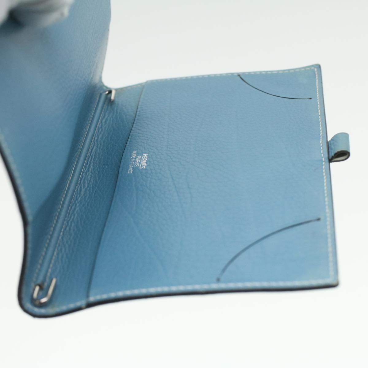 HERMES agenda Day Planner Cover Leather Blue Auth fm2077