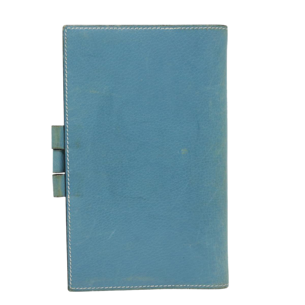 HERMES agenda Day Planner Cover Leather Blue Auth fm2077 - 0