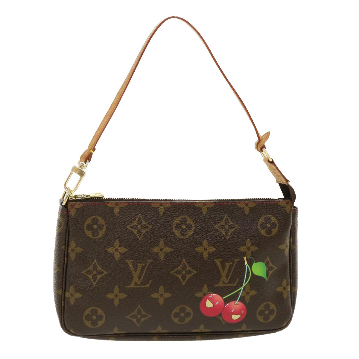 LOUIS VUITTON Monogram Cherry Pochette Accessoires Pouch M95008 LV Auth fm2079