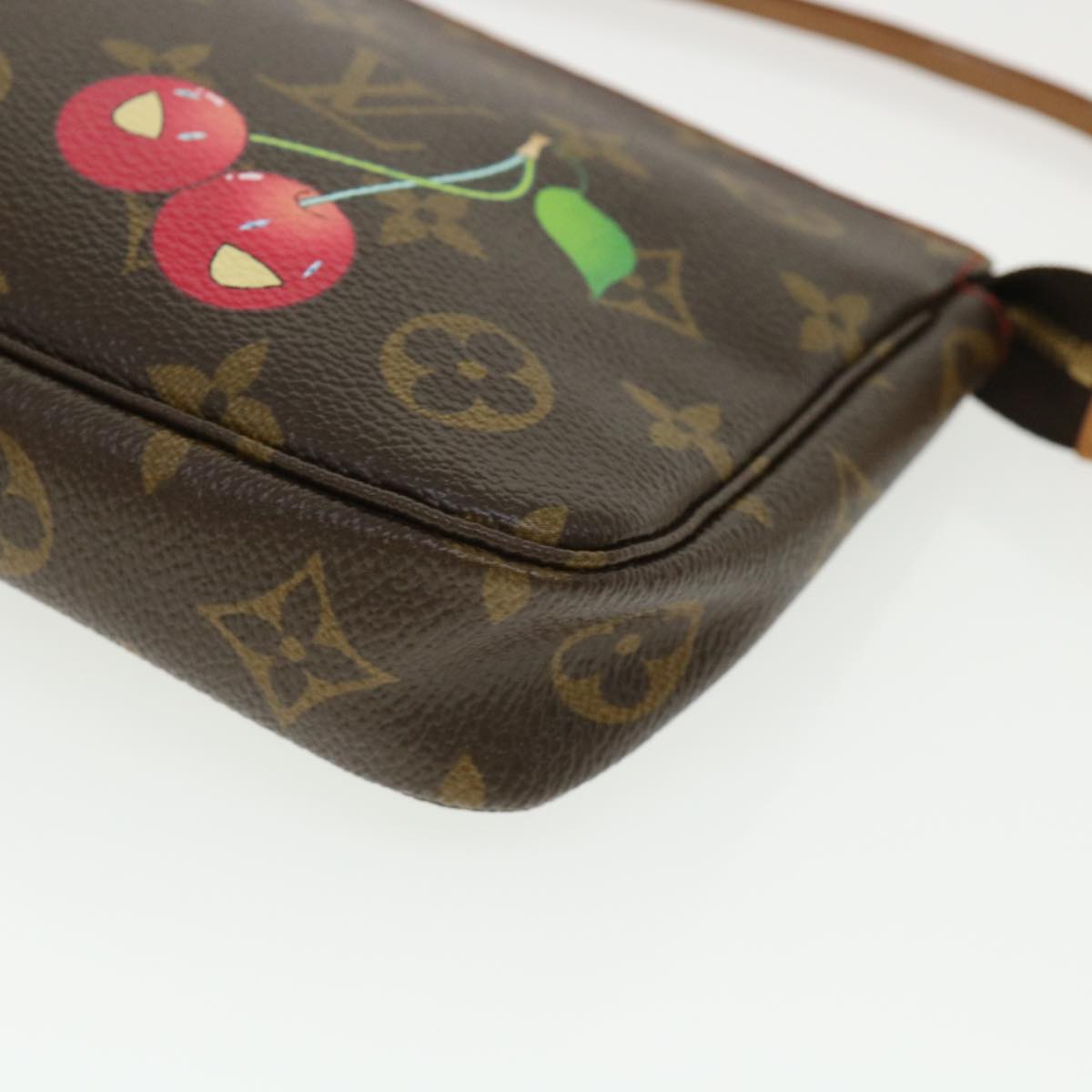 LOUIS VUITTON Monogram Cherry Pochette Accessoires Pouch M95008 LV Auth fm2079