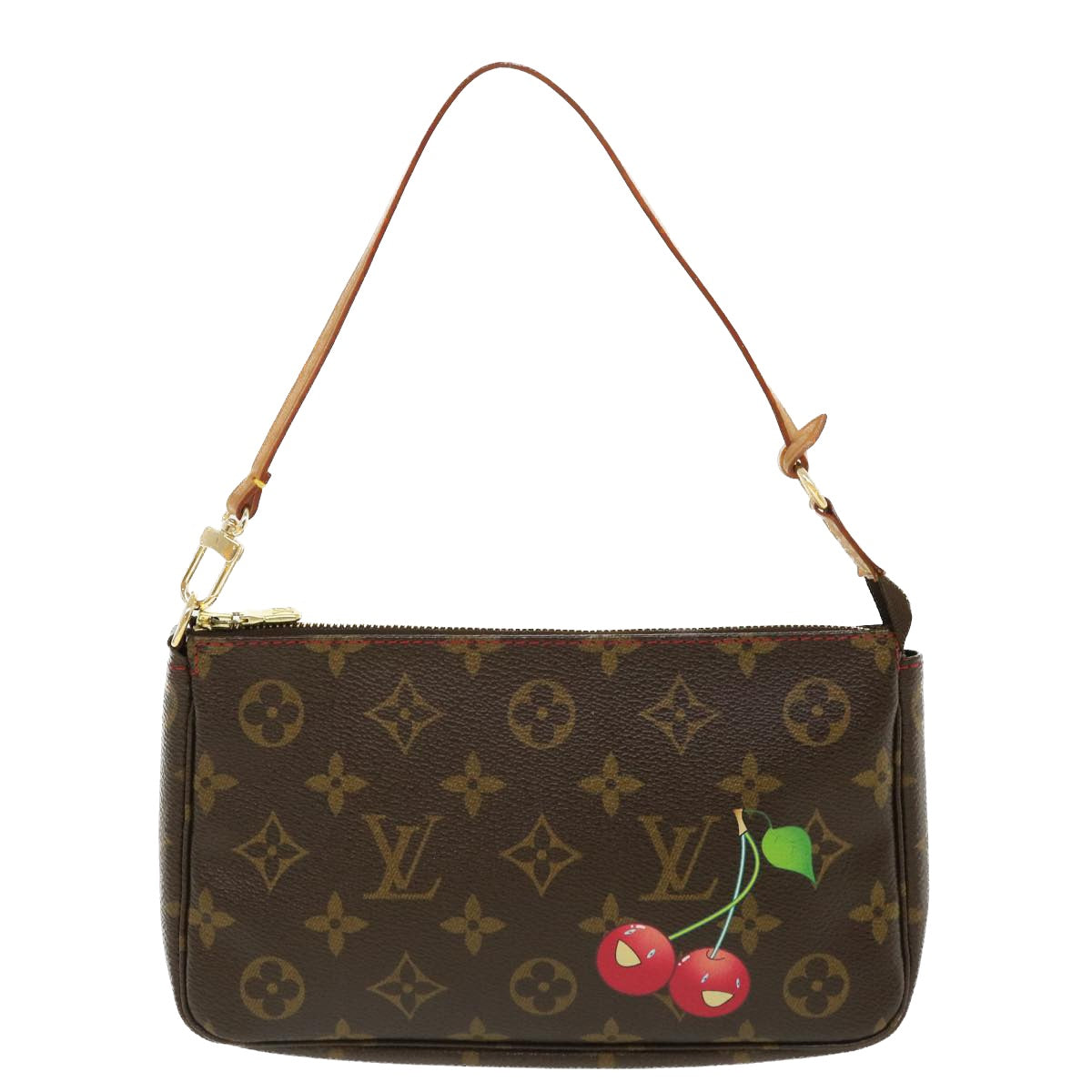 LOUIS VUITTON Monogram Cherry Pochette Accessoires Pouch M95008 LV Auth fm2079