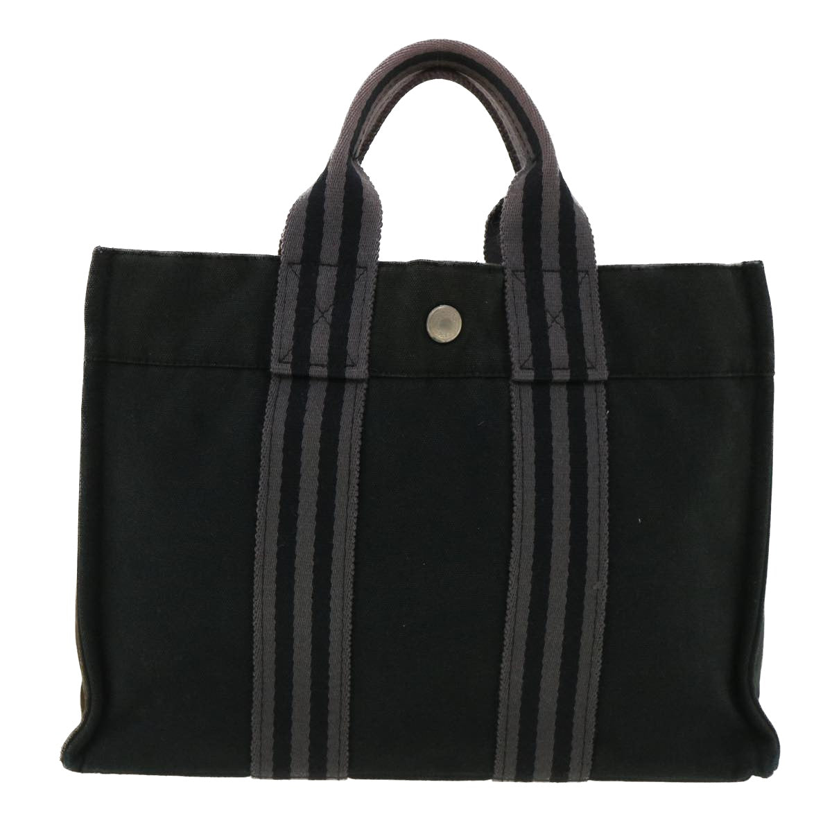 HERMES Fourre Tout PM Hand Bag Canvas Black Auth fm2096 - 0