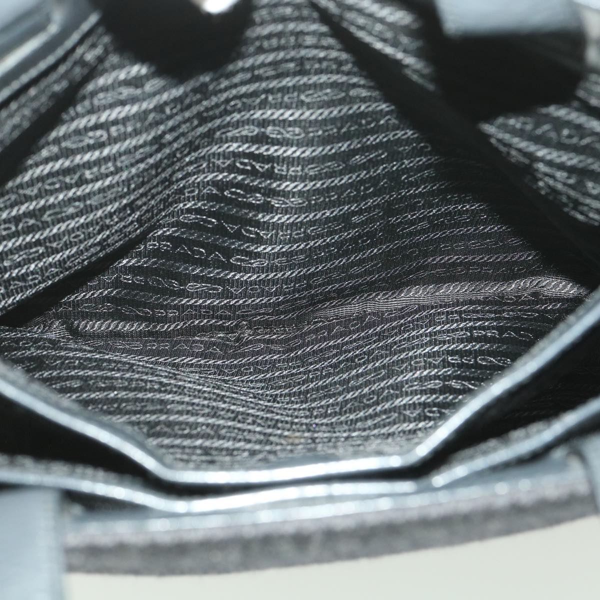 PRADA Tote Bag Wool Gray Auth fm2118
