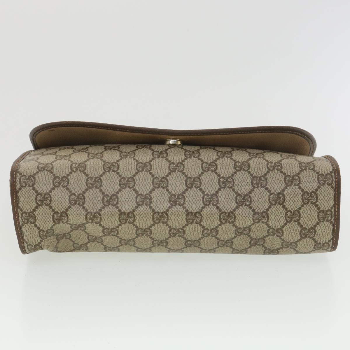 GUCCI GG Canvas Web Sherry Line Clutch Bag Beige Red 156.01.031 Auth fm2132