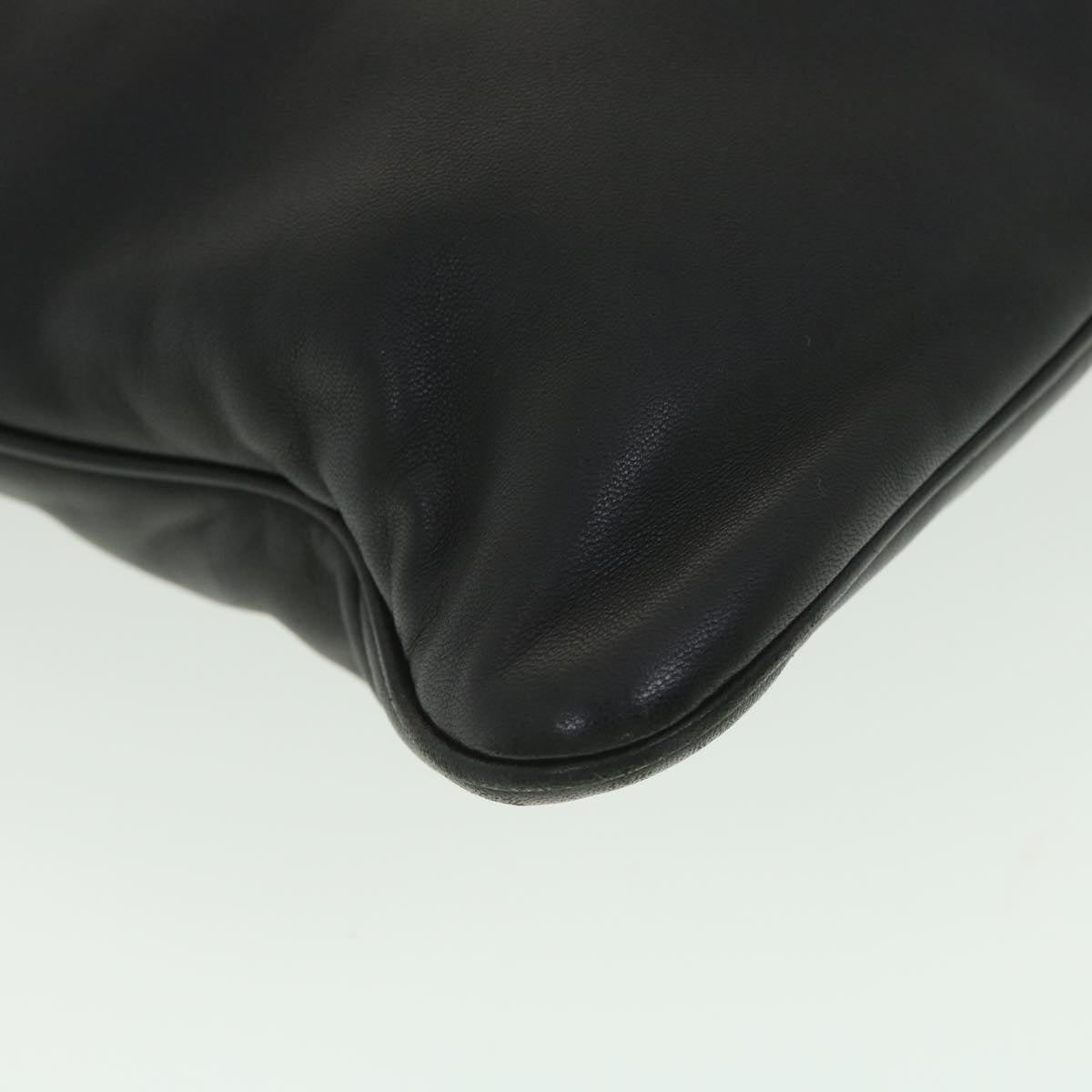 LOEWE anagram Shoulder Bag Leather Black Auth fm2140